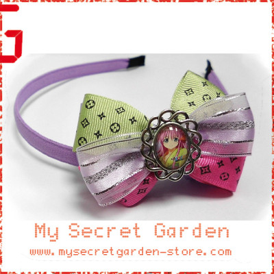 To Love-Ru る -とらぶる Lala Satalin Deviluke Anime Cabochon Hair Bows ( Hair Clip or Hair Band )